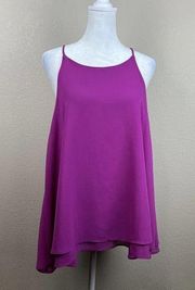 adrienne Top Women Medium Purple Sleeveless Blouse Flowy