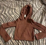 Zara Cocoa Brown Seamless Cropped Hoodie