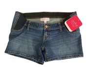 Side Panel Midi Under Belly Blue Jean Shorts Size 2