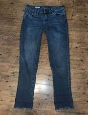 Kut from the Kloth distressed Asher ankle straight leg raw jeans