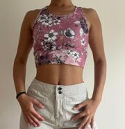 Pink Floral Sports Bra Size S