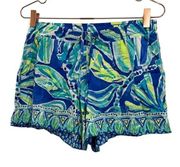 Lilly Pulitzer blue & green patterned shorts. Size small