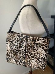 Anne Klein leopard print shoulder tote purse