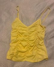 Yellow Ruched Crop Top