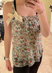 Floral Tank with Bow