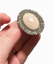 Bohemian  Style Fashion Stone Beige Rhinestone Ring.