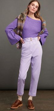 Jessy B  Paper-bag Waist Purple Jeans