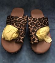  NWOT Leopard Slip One Sandals