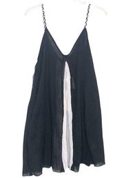 Elan Colorblock Swim Cover Up Mini Ruffle Sheer Mini Dress Size Small NWT