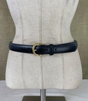 Lands end Womens Black Leather Dress Trouser Belt Size 32 Medium 