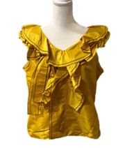 Blair Waldorf Gossip Girl Oscar De La Renta Yellow Ruffle Blouse