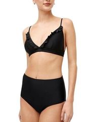 J. Crew Factory High Waisted Bikini Bottom in Black Size XXL NWT