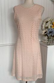 Sharagano Peach OverLace Sleeveless Dress