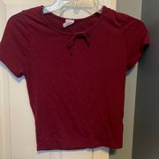 Red M  cropped short sleeved shirt