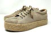 BENDEL Beyley Lace-Up Platform Espadrille Sneakers, size 8.5