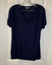 Zenana Navy Blue V Neck Short Sleeve Tee size 2X