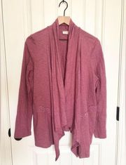 waterfall cardigan with floral crochet detail- size L