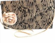 Jessica McClintock Floral Lace Cover Purse, Black