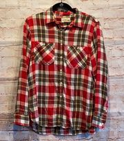 RL Denim & Supply red plaid flannel button down