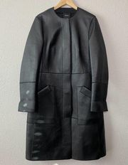 Akris Black Lamb Nappa Leather Coat