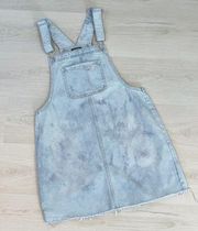 Wild Fable Raw Hem Denim Overall Mini Dress Size Medium EUC