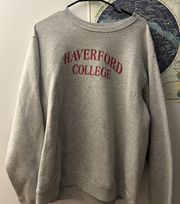 Red Shirt Haverford College Grey Crewneck Sweatshirt