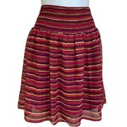 Old Navy Women's Wide Elastic Waist Multi Color Striped Bougenvilia Skirt Size S