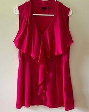 London Fuchsia Ruffled Women's Sleeveless Tunic Top/Mini Size 4