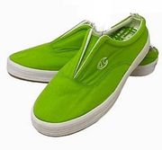 CHAMPION Bright Lime Green Slip On Mules Backless Clog Sneakers ~ Women's Size 6