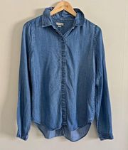 ETHEREAL by Paper crane denim tencel chambray button front collar shirt