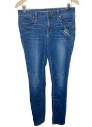 Articles Of Society Mya Tarpon Floral Embroidered Pocket Skinny Jeans Size 30