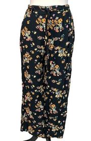 Torrid Women's Pants Pull On Black Yellow Floral Wide Leg Casual Size 1X