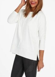 Spanx Perfect-Length Dolman Sweatshirt in Powder White Size L