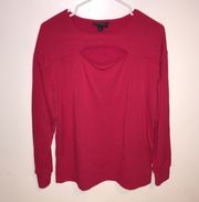 pink long sleeve front cutout top