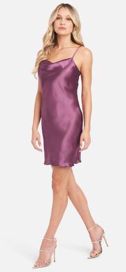 Plum Purple Satin Slip Minidress