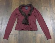 Modcloth Knitted Dove Maroon Cardigan