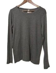 Alternative Long Sleeve Crew Neck Gray Top NWT Large