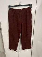 Harve Benares cropped linen pants Size s