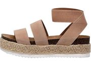 CUSHIONAIRE Women's Mandy Cork Espadrille Wedge Sandal NWOT