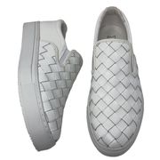 MARC FISHER Calla Woven Leather Slip-On Platform Fashion Sneaker Tennis Shoes