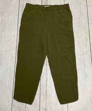 Track Trousers Pull On Joggers in Olive Green Size Medium