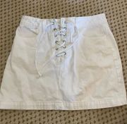 White Denim Skirt