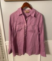 Petite Gold Label 100% Linen Button Down