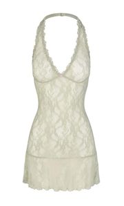 Lace Halter Mini Dress