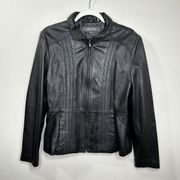 Kenneth Cole Reaction coat Lamb Moto Style Leather Jacket Large $550