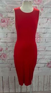 Bailey44 Women's Sleeveless Back Cut Out Bodycon Knee-Length Dress Red Size M