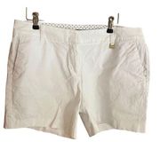 Nautica white flat front cotton blend shorts with pockets size 8