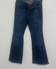 Mossimo Low-Rise Flare Stretch Denim Jeans Size 7 Dark Wash 