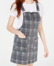 Tinseltown Plaid Full Zip Overalls Jumper M