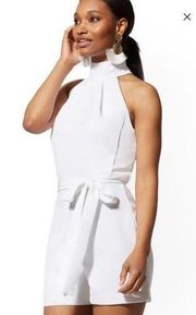 COPY - White Halter Romper newyork and company size small play suit womens NEW …